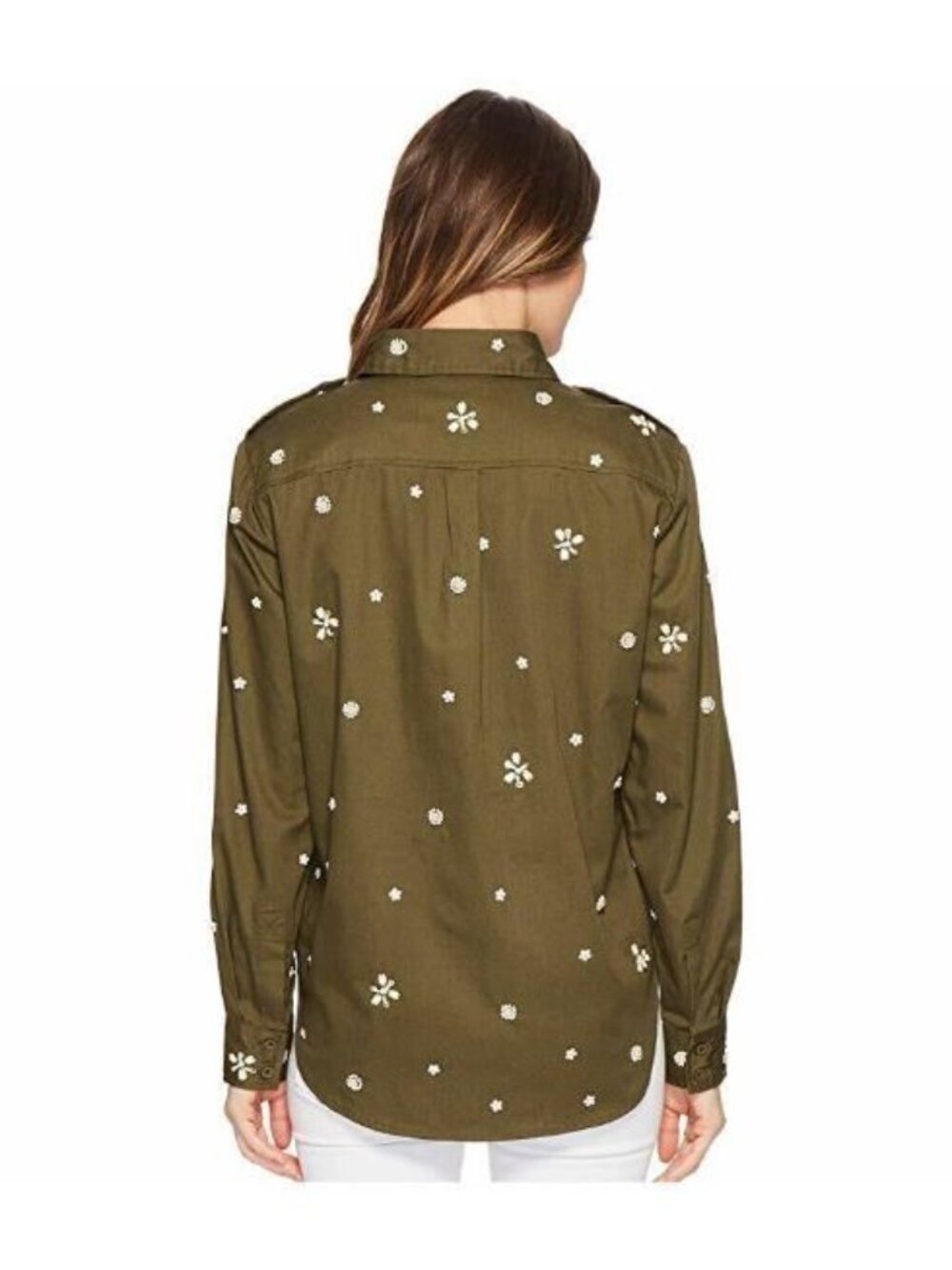 NEW Joie Women's XS Hayfa Long-Sleeve Shirt with Beaded Trim NWT $298 - Picture 2 of 3